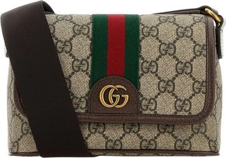 Gucci Ophidia Kleine Schoudertas - Dames - Schoudertassen - Beige - ONE Size - Katoen - Tassen