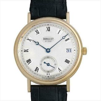 Breguet Pre-owned Breguet Classique Silvered 18k Gold Dial Mens Watch 5920BA15984
