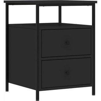 vidaXL Mesita De Noche Madera De Ingenier&iacute;a Negro 44x45x60 Cm Vidaxl