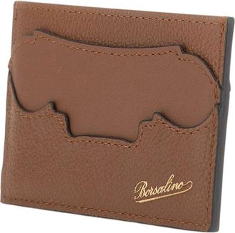 Borsalino Kaarthouder - Heren - Accessoires - Bruin - Maat: ONE Size Leer