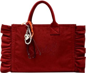 Sun 68 Cali Midi Bag Rouches Chenille - Dames - Shoppers - Rood - ONE Size - Tassen