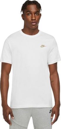 Nike Mens NSW Club Short Sleeve T-Shirt - White/Metallic Gold Size 3XL