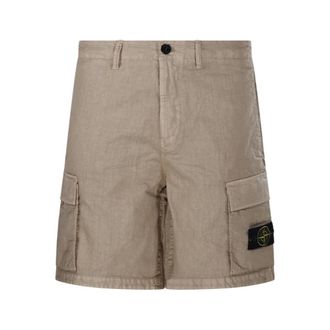 Stone Island Loose Wide Leg Bermuda - male - Stone Island - Casual Shorts - Brown - W33 - Shorts