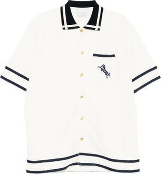 Drôle de Monsieur Camicia con ricamo Cheval - Bianco