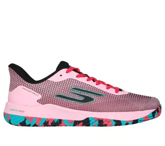 Skechers Womens Viper Court Pickleball Shoe In Black/pink