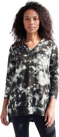 Roaman's French Terry Tunic Hoodie in Black Acid Tie Dye at Nordstrom, Size 20