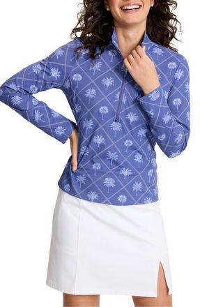 Tommy Bahama IslandZone Abby Getaway Frong Quarter Zip Top in Sanibel Blue at Nordstrom, Size X-Small