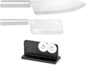 Rada Cutlery 8.5-Inch French Chef Knife, 5.25 Inch Chefs Dicer Knife, Silver Handles & Quick Edge Knife Sharpener at Nordstrom