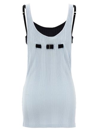 The Attico Logo-Ribbed Cotton Tank Top - white