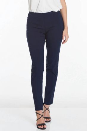 Multiples Solid Narrow-Leg Pants In Midnight
