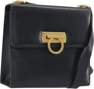 Ferragamo Pre-owned Shoulder Bag - Dames - Vintage Schoudertas - Zwart - ONE Size - Leer - Vintage