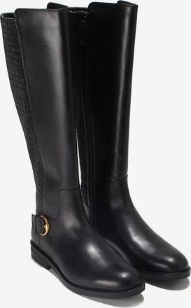 Cole Haan Clover Stretch W27858 Womens Black Leather Tall Boots LION244