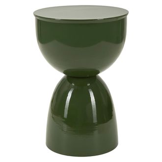 Dmora Mesa De Centro Gorkha, Forma Redonda, Estante Verde, Material Metal, 33x50x33h Cm Verde