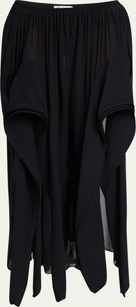 Alaia Ruffle Slit Pull-On Pants