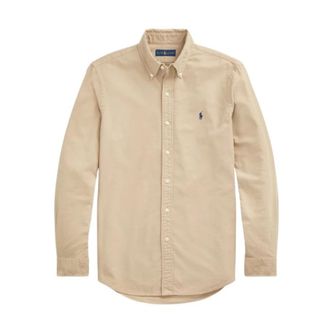 Polo Ralph Lauren Oxford Overhemd - Heren - Casual Overhemden - Beige - L - Katoen - Overhemden