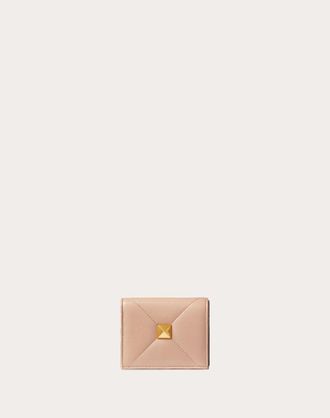 Valentino Garavani SMALL NAPPA ROMAN STUD WALLET Woman ROSE CANNELLE UNI