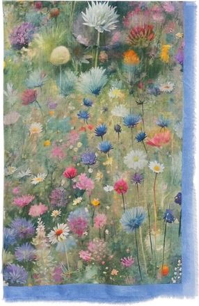 D'Aniello Floral Print Fringed Scarf