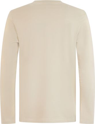 HUGO BOSS Mens Long Sleeve Cotton T-Shirt Light Beige T-Shirts And Polos