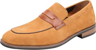 Generic Mens Loafers Leather Casual Slip on Shoes Soft Penny Loafers for Men Lightweight Driving Boat Shoes,Brown,10.5 UK