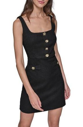 Karl Lagerfeld Tweed Knit A-Line Dress in Black at Nordstrom Rack, Size 16