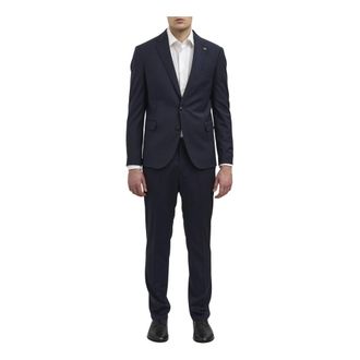 Daniele Alessandrini Single Breasted Suits, male, Blue, Size: 2XL Abito Monopetto