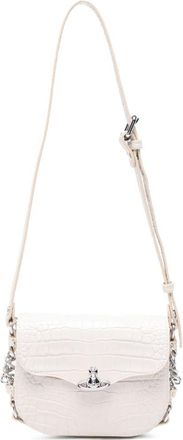 Vivienne Westwood Small Structured Shoulder Bag With Textured Crocodile Pattern