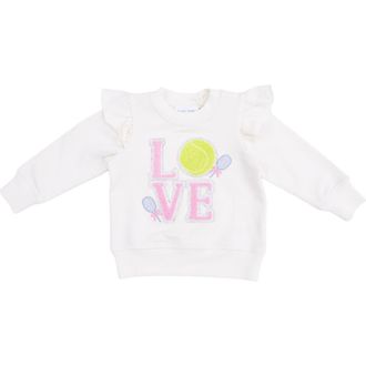 Angel Dear Kids Pretty Tennis Sweatshirt in White at Nordstrom, Size 12-18M