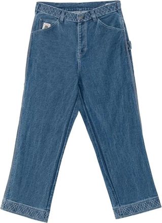 Bode Geborduurde Broek - Heren - Loose Fit Jeans - Blauw - W32 - Katoen - Jeans
