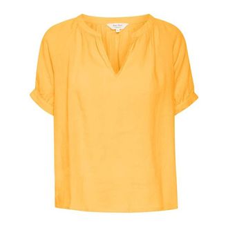 Part Two Amber Yellow Linnen Blouse met Pofmouwen - Dames - Blouses & Shirts - Geel - Maat: S Linnen