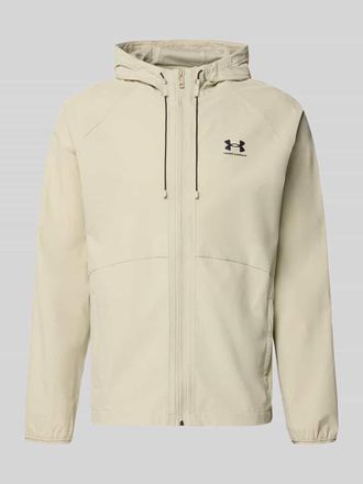 Under Armour Regular Fit Jacke mit Logo-Print Modell Vibe in Beige, Gr&ouml;&szlig;e M