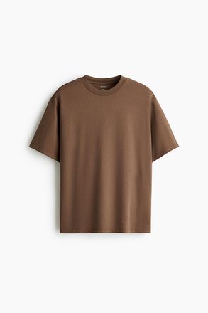 H&M Cooling T-Shirt in Relaxed Fit - Dunkelbeige