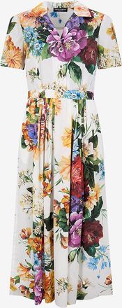 Dolce & Gabbana Midi-Hemdkragenkleid aus Popeline