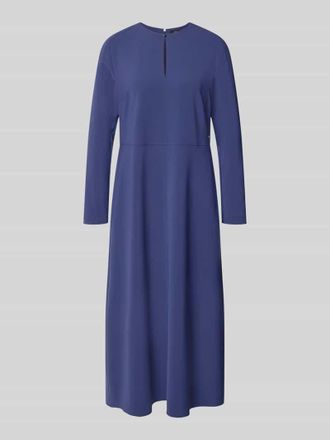 Marc Cain Midikleid mit Schl&uuml;sselloch-Ausschnitt in Royal, Gr&ouml;&szlig;e 34