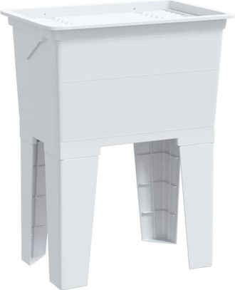 vidaXL Fregadero De Lavadero De Resina Blanco 59x41x75 Cm Vidaxl