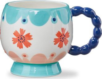 Tag Eclectic Fun Footed Mug Earthenware Multi 18 oz 5.58x3.63x4 in in Blue at Nordstrom