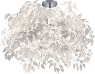 Reality Reality Leuchten - Plaf&oacute;n 3 Luces Leavy Blanco Hojas Lavables &Oslash;70 Cm Trio Iluminaci&oacute;n