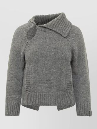 Victoria Beckham asymmetric ribbed wool sweater