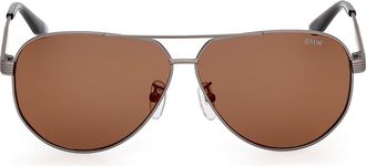 BMW 60mm Pilot Sunglasses in Shiny Palladium /Roviex at Nordstrom Rack