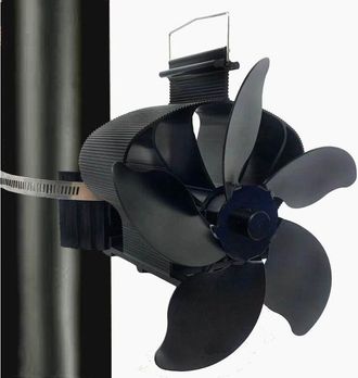 OEM Ventilador Magn&eacute;tico De 5 Aspas Para Estufa De Le&ntilde;a, Ventilador Para Chimenea Que Funciona Con Calor, Silencioso Con Term&oacute;metro Para Le&ntilde;a/troncos/chim
