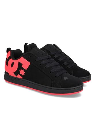 DC Sneaker DC SHOES Court Graffik, Damen, Gr. 9(40,5), schwarz (schwarz, hot pink), Obermaterial:55, 91% Leder, 38, 75% Synthetik, 5, 34% Microfaser;, Sc
