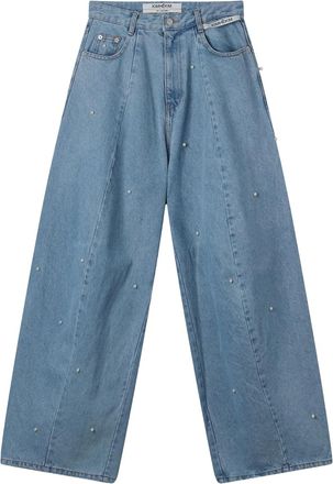 Kimhekim Jeans verfraaid met parels - Blauw