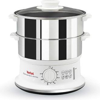 T-fal Vc1451 Vaporizador 2 Cesta(s) Acero Inoxidable, Blanco Encimera