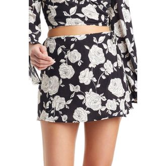 Sanctuary Faux Wrap Cover-Up Skort in Black at Nordstrom, Size Small