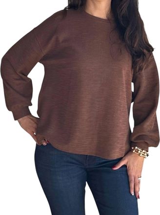 Blu Pepper Daniela Knit Top In Brown