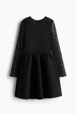 H&M Mesh-Kleid mit Verzierungen - Schwarz