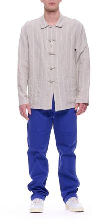 East Harbour Surplus Linen Jacket With Vertical Stripe Texture