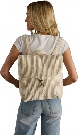 Panache Womens Corduroy Backpack In Cream