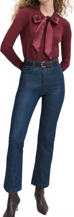 Favorite Daughter Womens The Valentina Super High Rise Straight Jean In Blue Denim