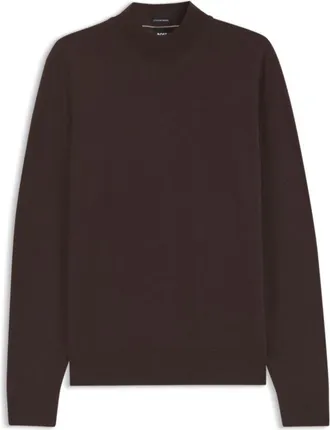 BOSS Mock-neck sweater in extra-fine merino wool