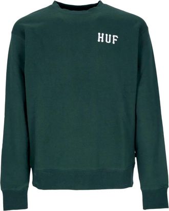 HUF Bosgroene Sweater met ronde hals - Heren - Sweatshirts - Groen - XL - Katoen - Hoodies & sweatvesten